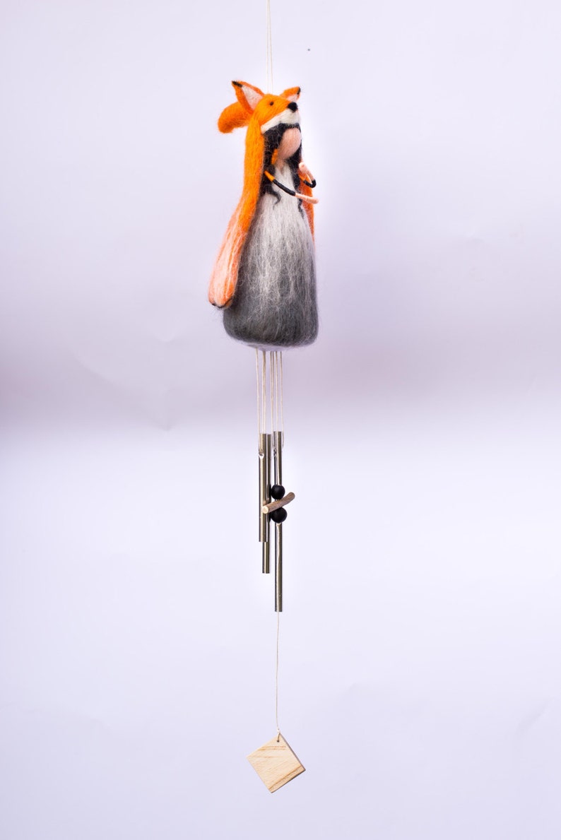 Fox spirit fox totem wind chimes very uniuqe gift needle Etsy