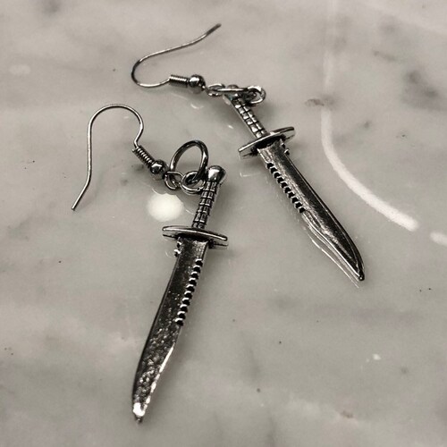 Miniature Pocket Knife Earrings Necklace Paua Abalone Bone Etsy