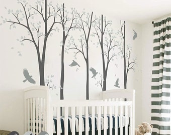 Birch Tree wall decals Long trees wall stickers Removable tree vinyl wall decor Birch trees for living nursery room wall tattoos KW008