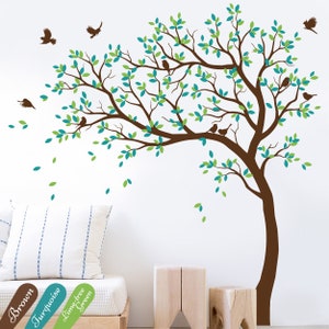 Wall Decal Large Tree decals huge tree decal nursery with birds tree Sticker Wall tattoos Wall mural removable vinyl wall sticker 032 image 1