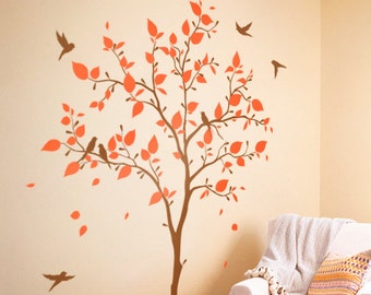 Large nursery wall decoration White tree wall decals Nursery wall tree decals Living room wall tattoo KW005