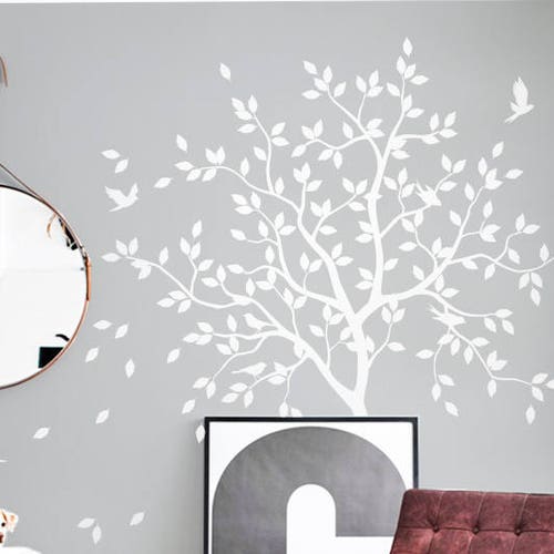 Nursery Tree Name Wall Decals With Birds Wall Decal Kids Wall Etsy UK