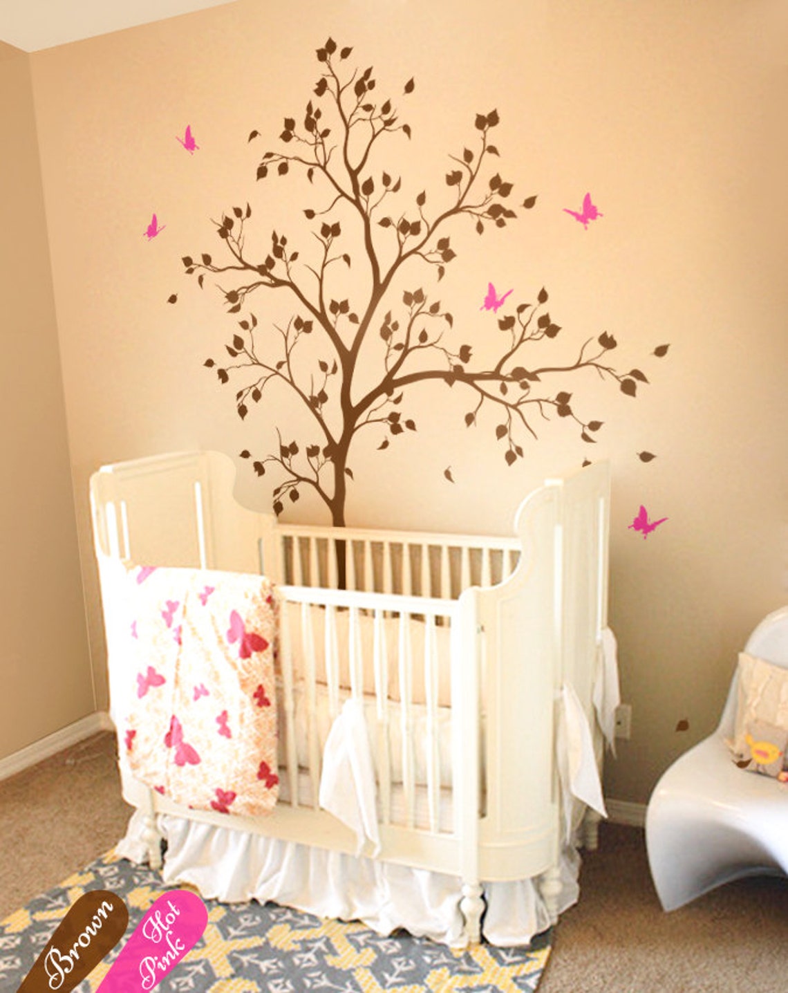 Baby Room Tree Wall Decals, Removable Nursery Mural Art for Kids Room ...
