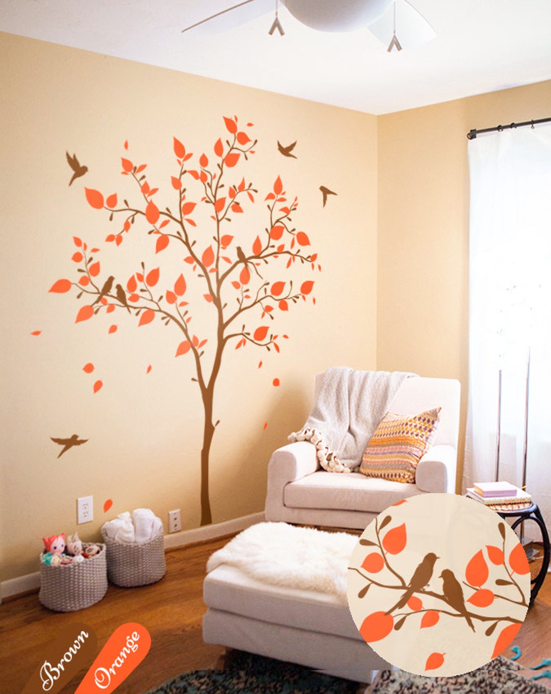 Large Tree Wall Decal – Nursery and Living Room Autumn Décor - Etsy