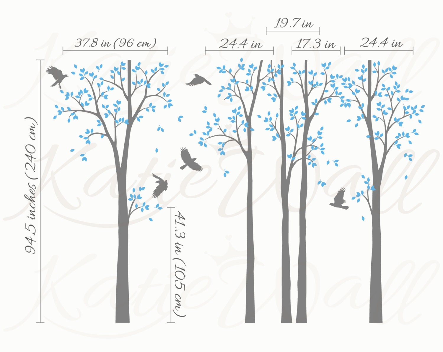 White Birch Tree Wall Decals Birch Trees Wall Decal Removable Etsy