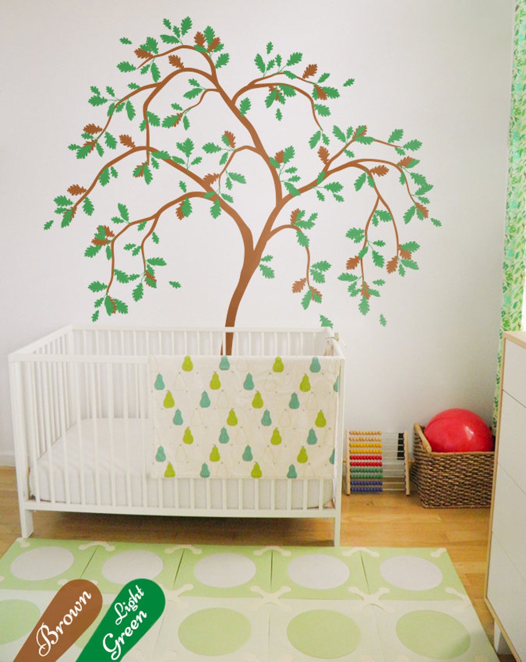 Tree Wall Decal for Nursery – Whimsical Mural Sticker Art for Kids Room ...