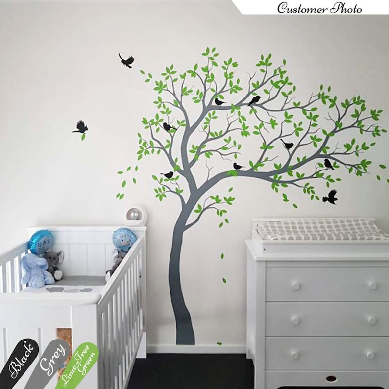 Large Tree Wall Decals Nursery Sticker Kids Room Art Decor Mural 032r
