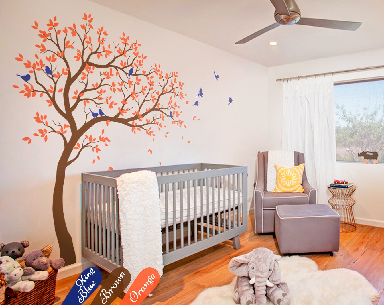 Large Tree Wall Decal Nursery Wall Decoration White Tree Wall Decals ...
