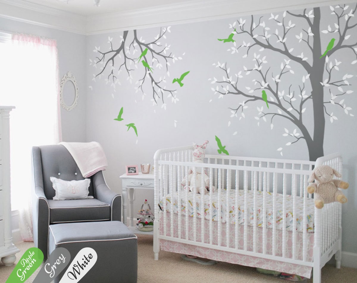 Tree wall decal nursery with branch wall decor nursery wall Etsy