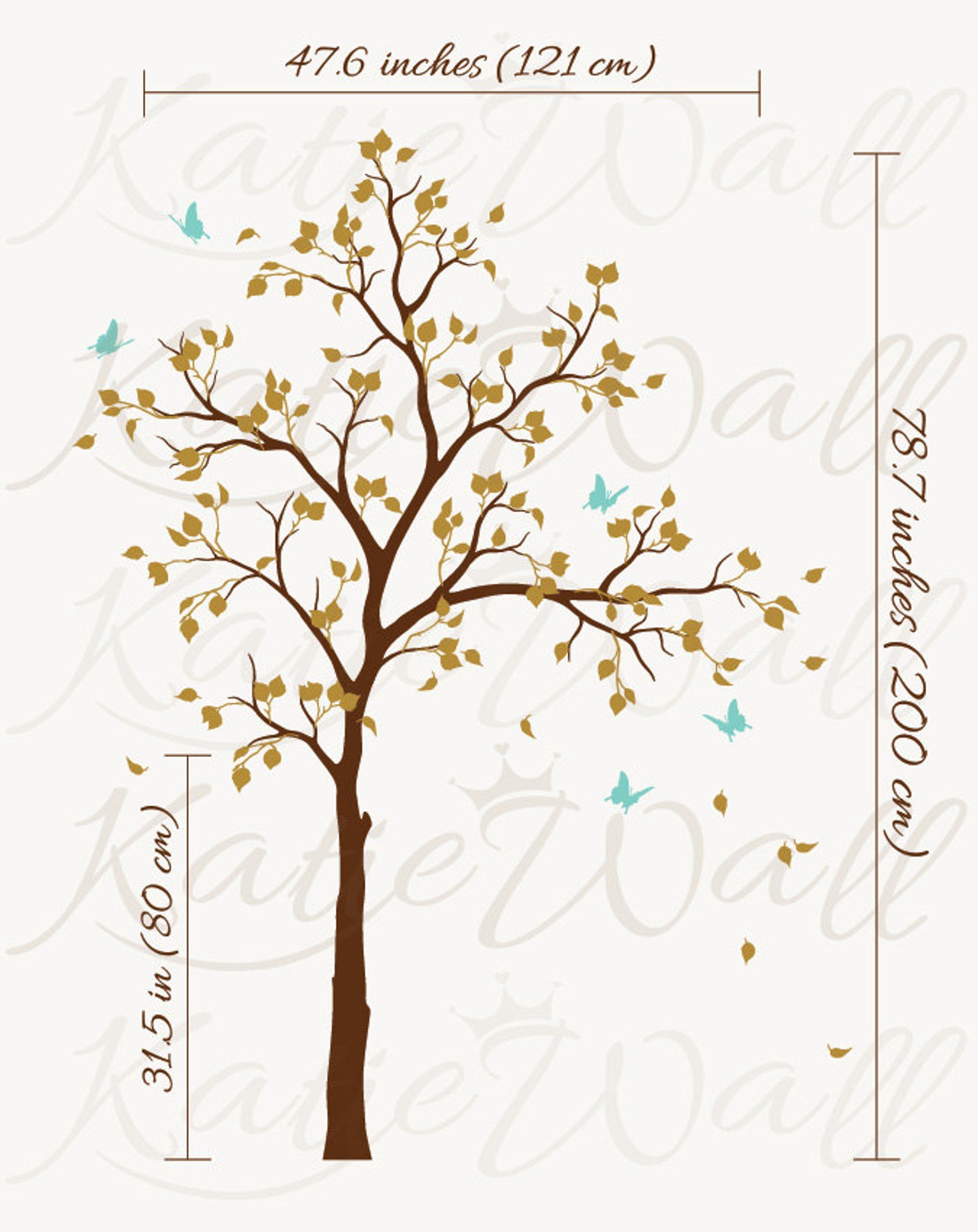 Baby Room Tree Wall Decals, Removable Nursery Mural Art for Kids Room ...