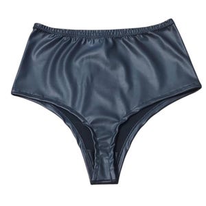 Culotte String Similicuir Wetlook Taille Basse Femme - Thong Sexy S-3XL