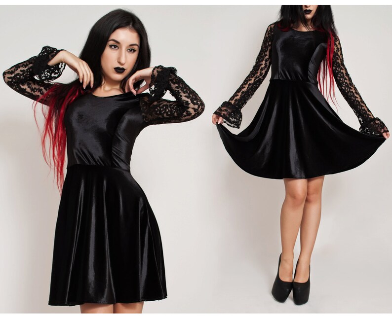 black lace gothic dress