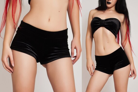 black velvet hot pants