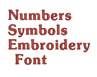 Machine Embroidery Font Designs Letters Numbers Symbols Alphabet 0.5, 0.75 & 1 inch Sizes