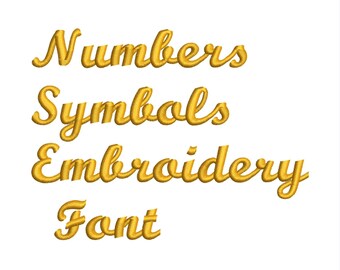 Machine Embroidery Font Designs Letters Numbers Symbols Alphabet 0.3 , 0.5 & 0.75 inch Sizes