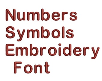 Machine Embroidery Font Designs - Font Letters, Numbers, Symbols Font Alphabet - 0.5,0.75 & 1 inch Sizes