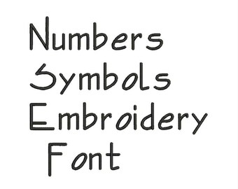 3 Sizes Machine Embroidery Font Designs - Font Letters, Numbers, Symbols Font Alphabet - 0.75,1 & 1.5 inch Sizes