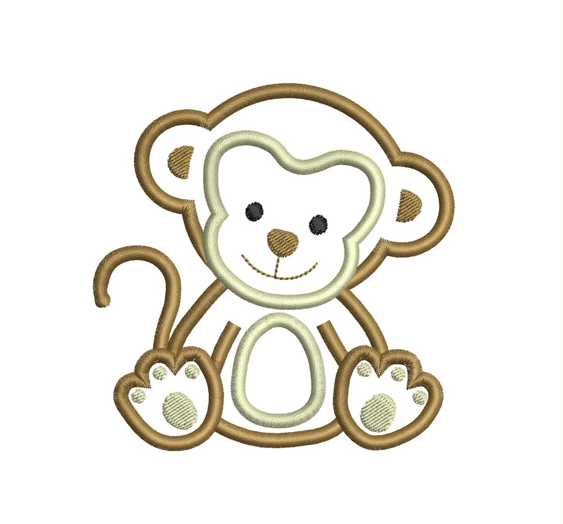 Monkey Applique Machine Embroidery Designs Appliqué Design Etsy Denmark