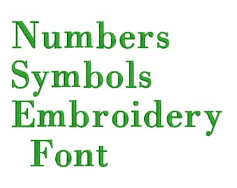 Machine Embroidery Font Designs - Font Letters, Numbers, Symbols Font Alphabet - 1, 1.5 & 2 inch Sizes