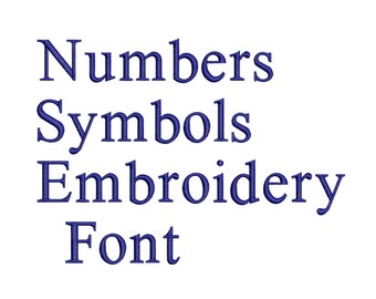 Machine Embroidery Font Designs - Font Letters, Numbers, Symbols Font Alphabet - 0.5,1 & 1.5 inch Sizes