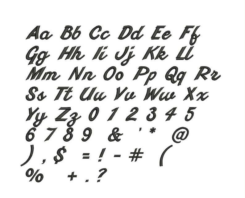 Machine Embroidery Font Designs Font Letters Numbers Etsy