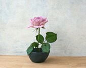Black Ikebana vase, small ceramic bud vase, porcelain bowl for contemporary home decor, unique gift