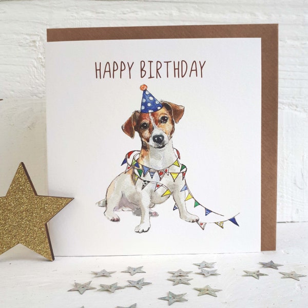Jack Russell  Birthday Card - Dog Birthday Card - Jack Russell Greetings Card  - terriers -  Birthday Card - Small Dogs ---code db03