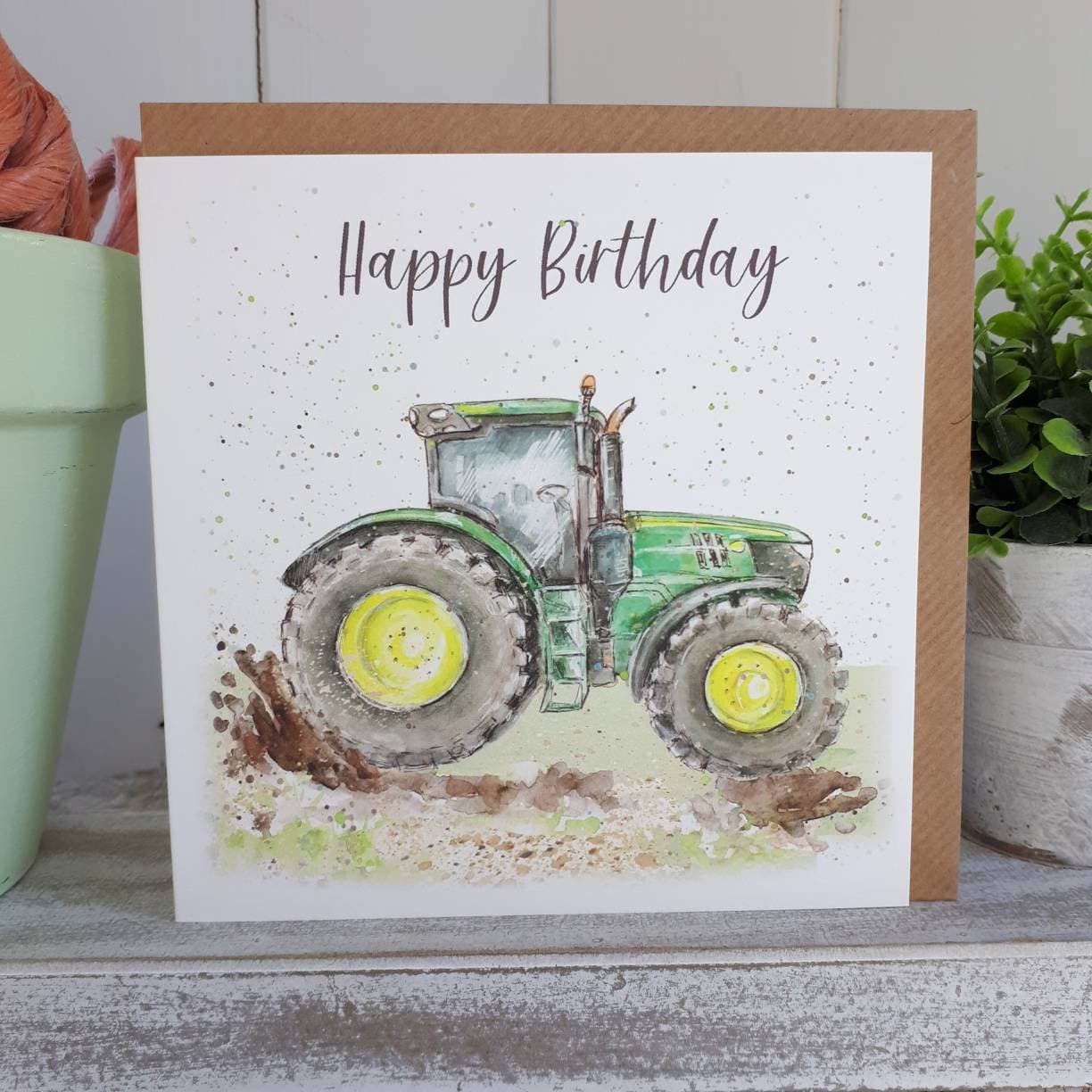 Birthday Tractor Card John Deere Farming Cards Countryside Cards