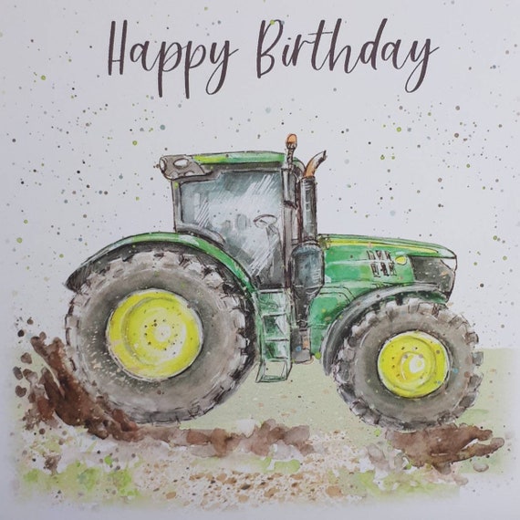 Birthday Tractor Card John Deere Farming Cards Etsy