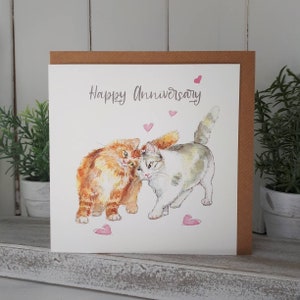 Cat Happy Anniversary card - Cats - Love Card - Cat Lovers Card - Anniversary Card - Wedding Anniversary Card.