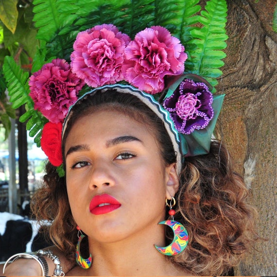 FLOWER HEAD DRESS - Hair Decoration - Brazil Headband - Greenery Headdress  - Festival Head Piece - Unique Head Piece - Etsy