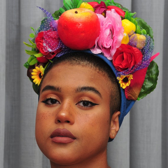 FESTIVAL HEAD DRESS - Greenery Headdress - Red Rose Headpiece - Head Piece  Gift - Carmen Miranda Headpiece - Cute Headband - Etsy
