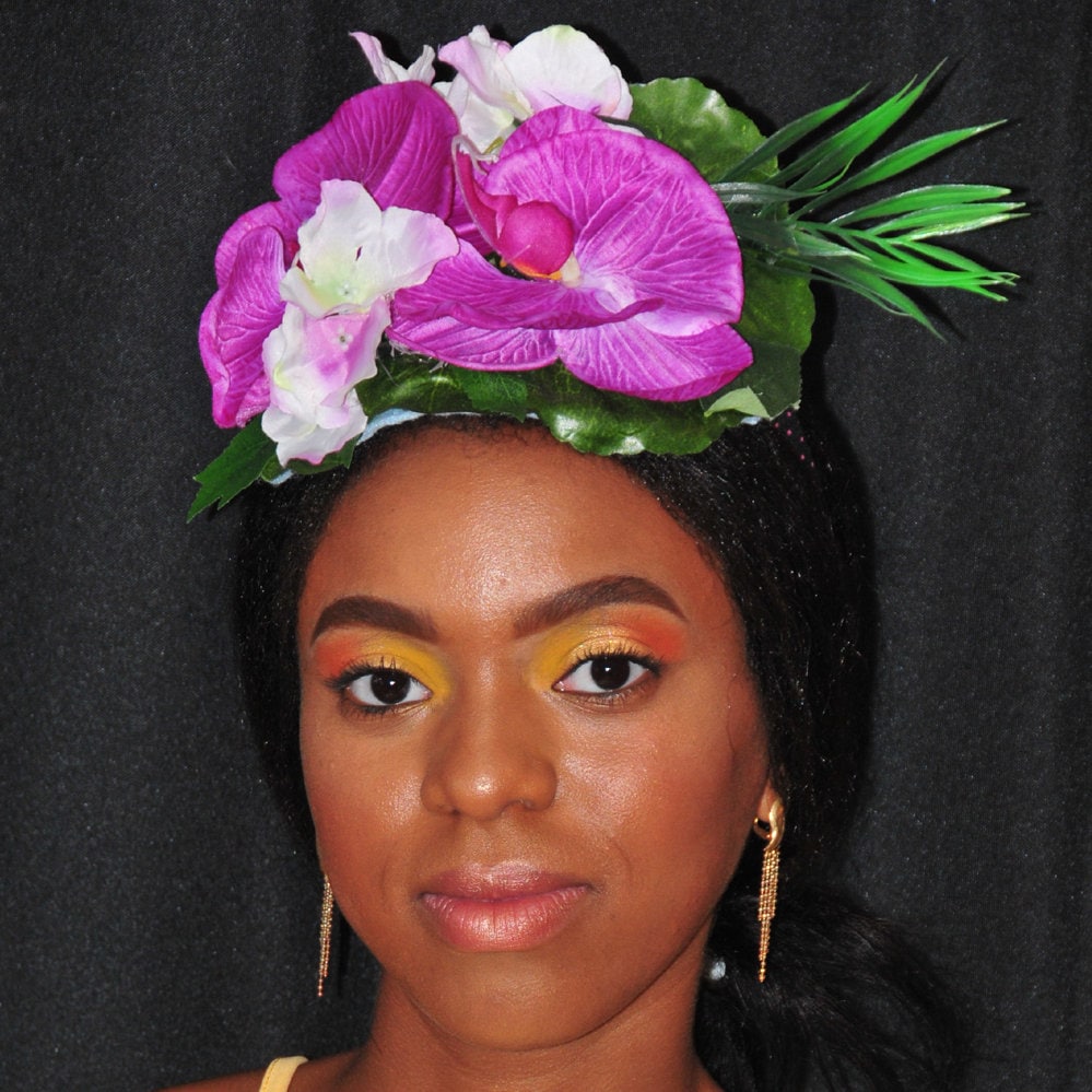 PURPLE HEAD PIECE - Carmen Miranda Style – Unique Headdress  display picture 1