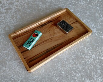 Rolling tray, Candle tray, perfume tray, desk tray, nightstand tray, Hidden Logo, Maple