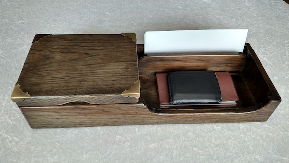 Desk Organizer Desk Tray Mens Valet Nightstand Tray Book Etsy