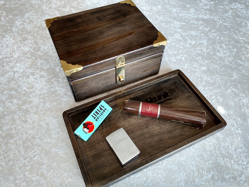 Stash box rolling tray set keepsake box wood box with lid Etsy