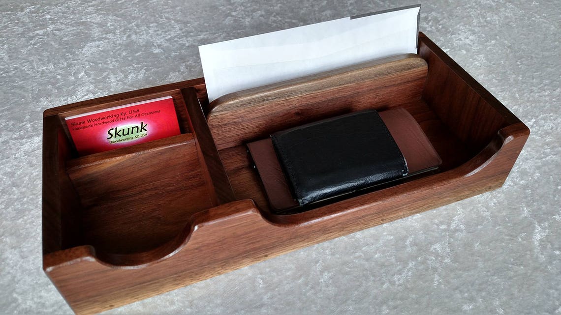 Desk Organizer Desk Tray Mens Valet Nightstand Tray Phone Etsy