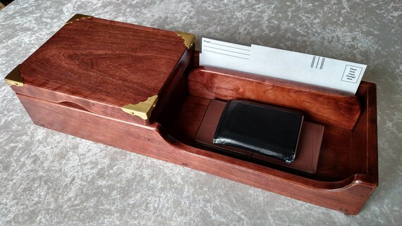 Desk Organizer Desk Tray Mens Valet Nightstand Tray Book Etsy