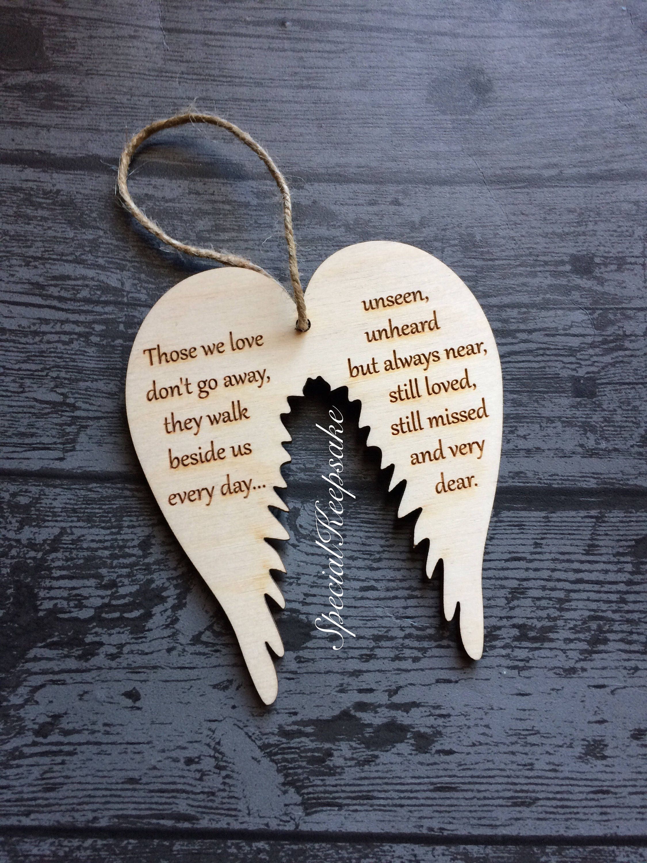 Angel Wings Wooden Christmas Tree Decoration Ornament Plaque Etsy