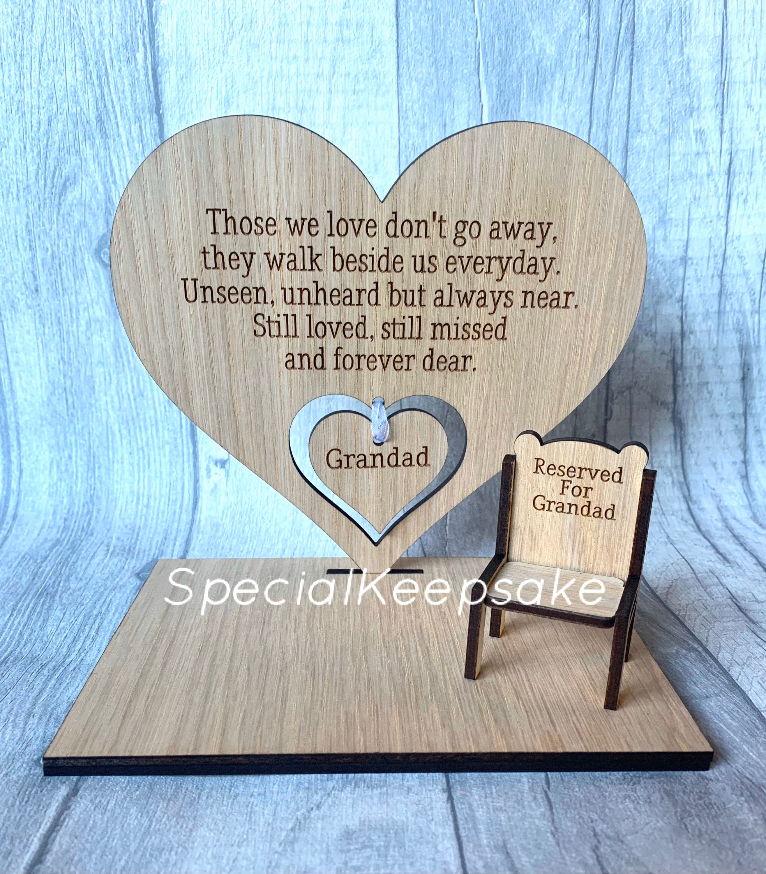 keepsake wood commemoration farewell mourning Heart with engraving