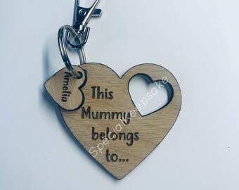 Personalised This Mummy Daddy Belongs To Daughter Son Nanny Grandad Auntie Family Heart Keyring Xbox Motorbike Shark Car Fathers Day Gift