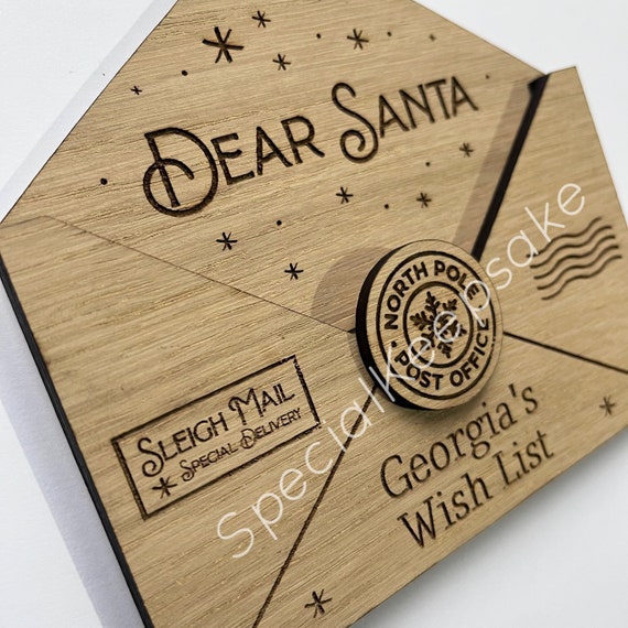 Enveloppe liste de cadeaux de Noël en bois personnalisée – Daron Création