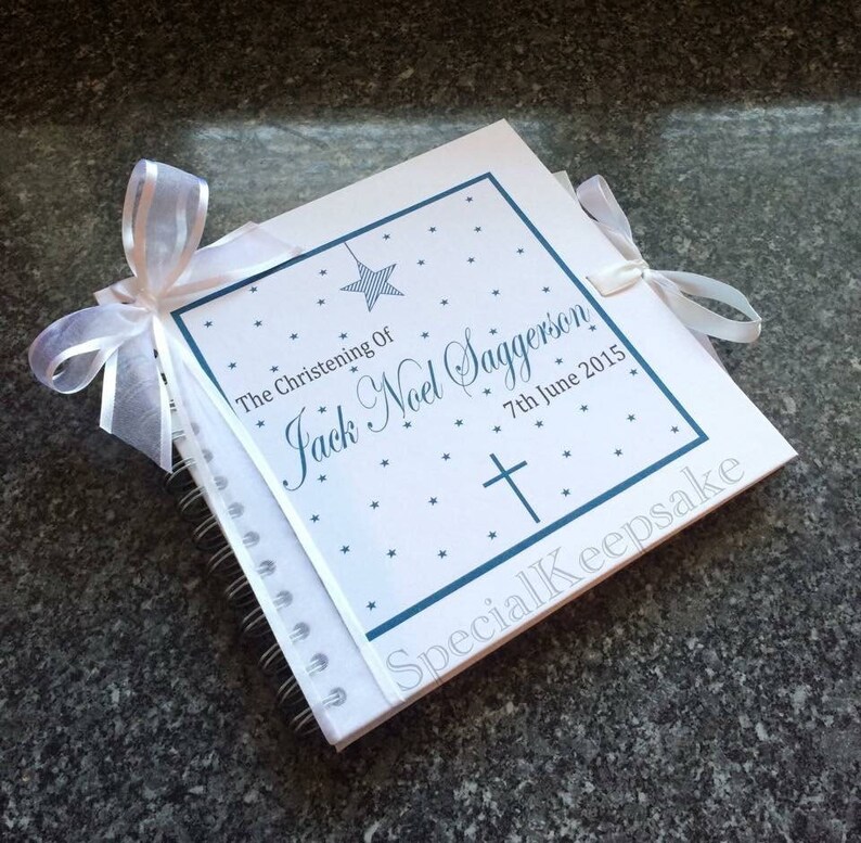 Personalised Guest Book Christening Wedding Baby Shower Birthday Event Occasion Handmade Church Guestbook Memories Diamonds Holy Communion