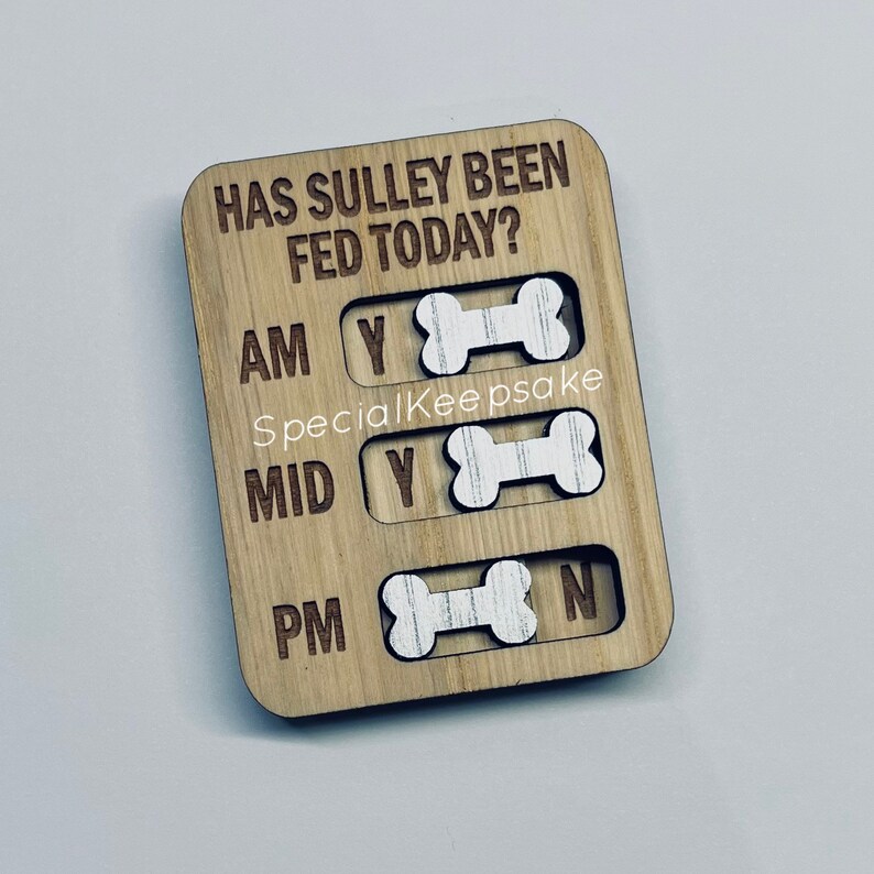 Personalised Dog Pet Feeding Tracker Toggle Animal Fur Baby Etsy