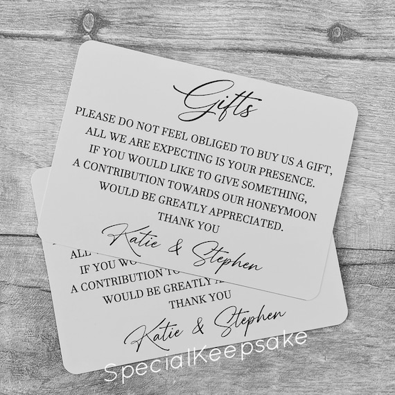 Personalised Wedding Honeymoon Card Gift Alternative Donation Etsy