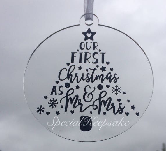 Clear Acrylic Ornament Mr and Mrs Christmas Ornament, First Christmas as Mr  and Mrs, Mrs and Mrs, Mr and Mr, First Christmas Married 