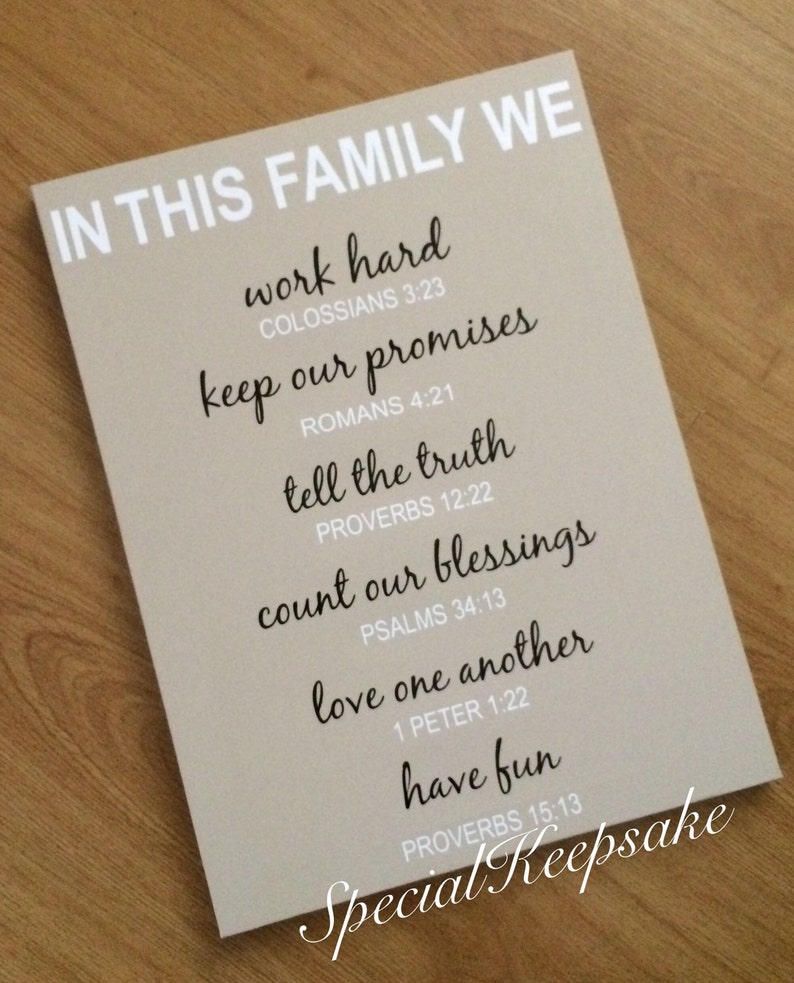 In This Family House Bible Quotes Canvas Psalm Proverbs Romans  Etsy