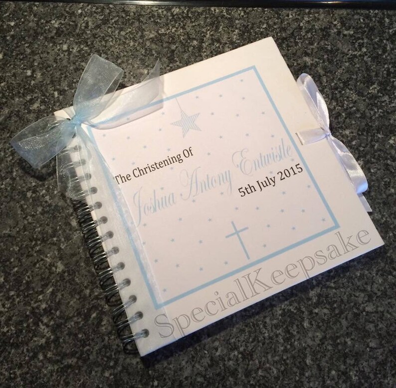 Personalised Guest Book Christening Wedding Baby Shower Birthday Event Occasion Handmade Church Guestbook Memories Diamonds Holy Communion