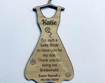 Personalised Wooden Oak Flower Girl Bridesmaid Dress Keepsake Bride Groom Maid Of Honour Honor Mr Mrs Wedding Day Thank You Gift Memory Box