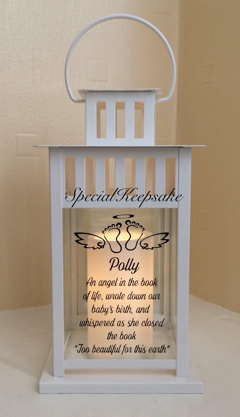 Personalised LED Candle Lantern Quote Memorial Heaven Gift Etsy UK